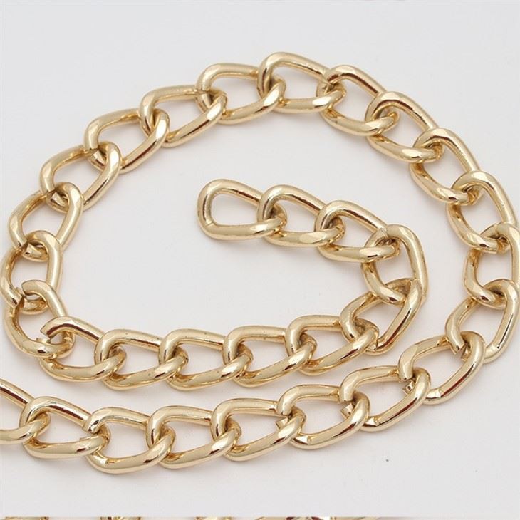 Length Custom Metal Chain Luxury Women's Belt Chain Leather Strap Grinding Chain